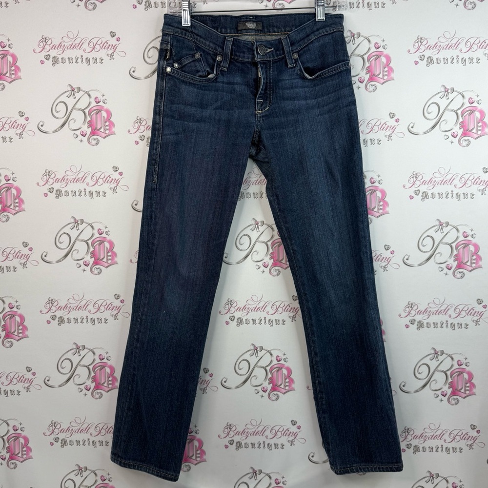 Rock & Republic pants dark wash denim Dark Blue Straight Leg Jeans